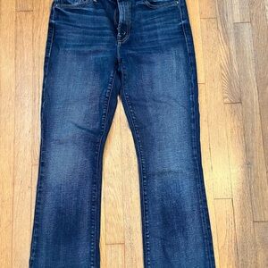 Mother Blue Jeans insider crop fray